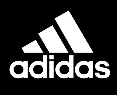 Adidas white logo black background